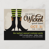 Wicked Witch Halloween Kostuum Party Uitnodiging Briefkaart (Voorkant)