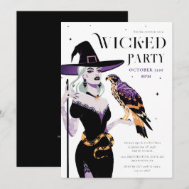 Wicked Witch Halloween Party Kaart