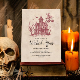 Wicked Witch Haunted House  Halloween Party Briefkaart