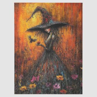 Wicked Witch in Large Hat Decoupage Tissue Paper Tissuepapier