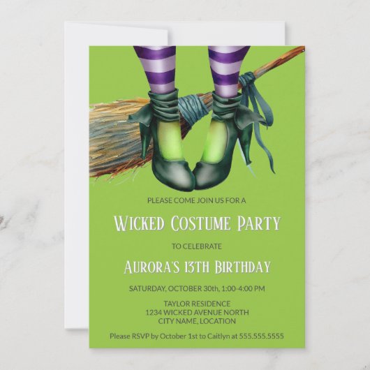 Wicked Witch Kostuumfeest Kaart (Voorkant)