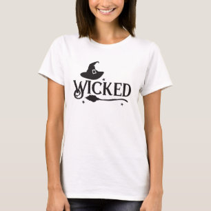 Wicked Witch, Pet en Bezem, Halloween T-shirt