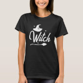 Wicked Witch, Pet en Bezem, Halloween T-shirt (Voorkant)