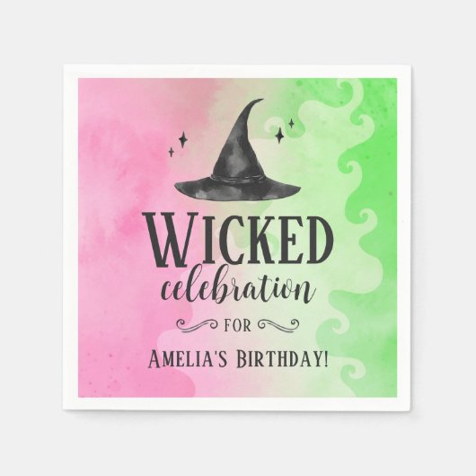 Wicked Witch Pink and Green Paper Napkin Servet (Voorkant)