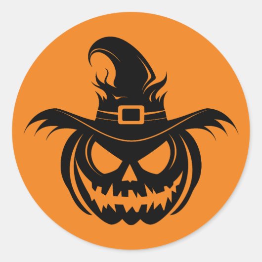 Wicked Witch Pumpkin Face Sticker (Voorkant)