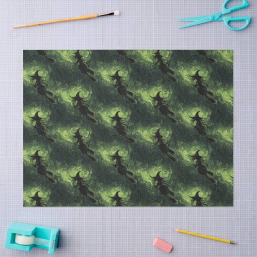 Wicked Witch Silhouette Pattern Tissuepapier (Craft)