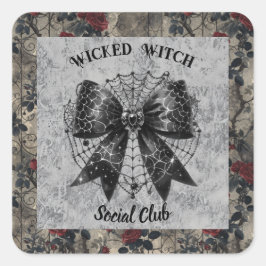 Wicked Witch Social Club Coquette Vierkante Sticker