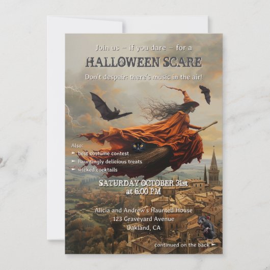 Wicked Witch Volwassen Halloween Angst Kaart (Voorkant)