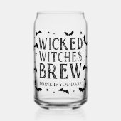 Wicked Witches Brouwen Halloween Cocktail Party Blikvorm Glas (Voorkant)