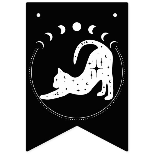 Wicked Witches Hemelse Kat Halloween Vlaggetjes (Eerste vlag)