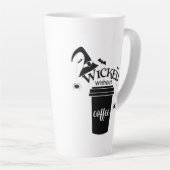 Wicked Without Coffee – Funny Witchy Coffee Lover  Latte Mok (Rechterhoek)