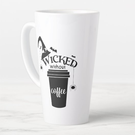 Wicked Without Coffee – Funny Witchy Coffee Lover  Latte Mok (Linkerhoek)