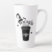 Wicked Without Coffee – Funny Witchy Coffee Lover Latte Mok (Rechts)