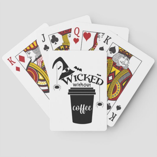 Wicked Without Coffee – Funny Witchy Coffee Lover Pokerkaarten (Achterkant)