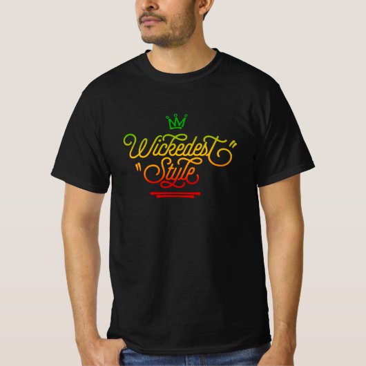 Wickedest Style Rasta Kleuren Reggae T-shirt (Voorkant)