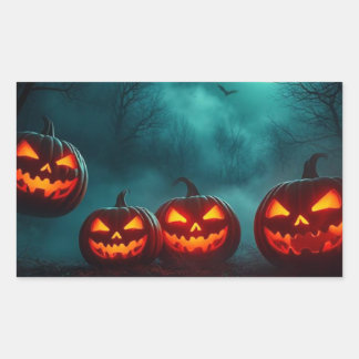 Wickedly Beautiful Halloween - spookachtige pompoe Rechthoekige Sticker
