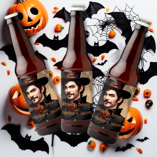 Wickedly Brewed with Sorcerer's Secrets Halloween Bier Etiket