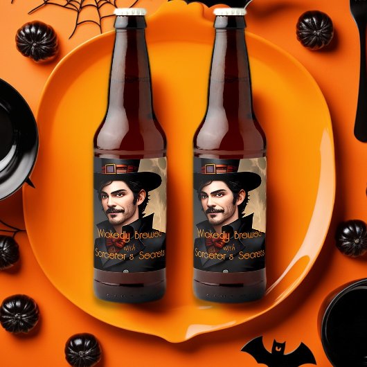 Wickedly Brewed with Sorcerer's Secrets Halloween Bier Etiket