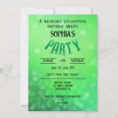 Wickedly Fun Verjaardagsfeest Groen Roze Glinda Aankondiging (Achterkant)