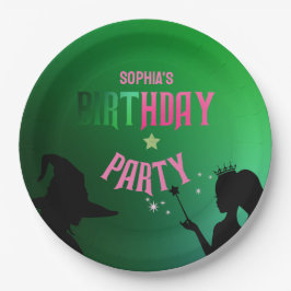 Wickedly Fun Verjaardagsfeest Groen Roze Glinda Papieren Bordje