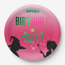 Wickedly Fun Verjaardagsfeest Groen Roze Glinda Papieren Bordje