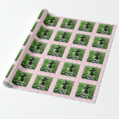 Wickedly goede heks groen en roze gingham plaid cadeaupapier (Uitgerold)