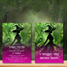 Wickedly Goede Heks Roze & Groen Elke Verjaardag Kaart