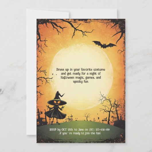 🪄Wickedly leuk Halloween feest! Kaart (Achterkant)