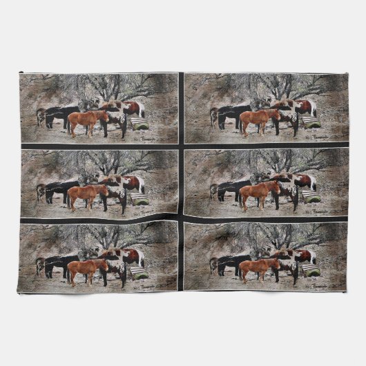 Wickenburg Horses Kitchen Towel Theedoek (Horizontaal)