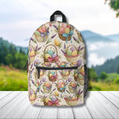 Wicker Basket Easter Eggs with Lavender Bedrukte Rugzak