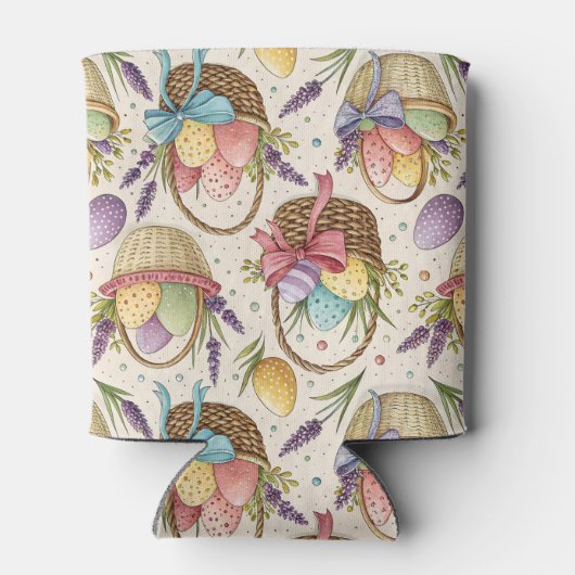 Wicker Basket Easter Eggs with Lavender Blikjeskoeler (Achterkant)