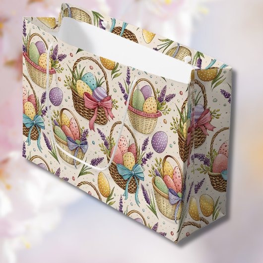 Wicker Basket Easter Eggs with Lavender Groot Cadeauzakje