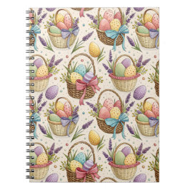 Wicker Basket Easter Eggs with Lavender Notitieboek