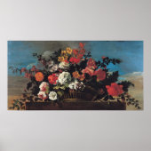 Wicker Basket of Flowers Poster (Voorkant)