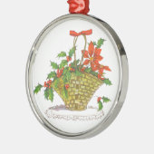 Wicker Basket of Poinsettias Metalen Ornament (Links)