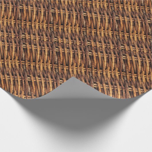 Wicker Basket Patroon Cadeaupapier (Hoek)
