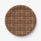Wicker Basket Patroon Papieren Bordje (Voorkant)