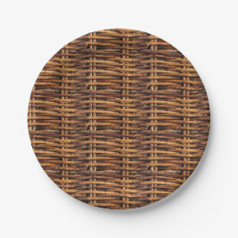 Wicker Basket Patroon Papieren Bordje