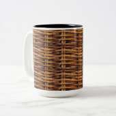 Wicker Basket Patroon Tweekleurige Koffiemok (Voorkant links)