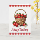 Wicker Berry Verjaardagskaart Kaart (Gele Bloem)