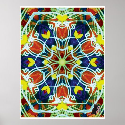 Wicker Kinetic Collage Kaleidoscoop Poster (Voorkant)