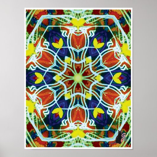 Wicker Kinetic Collage Kaleidoscope Poster (Voorkant)
