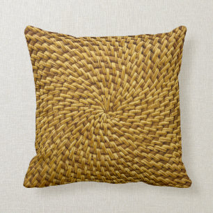 Wicker Rattan look Geweven Boho Fun Kussen