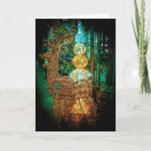 Wicker Reindeer Christmas Card Feestdagen Kaart (Voorkant)