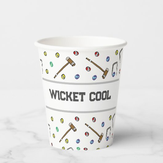 Wicket Cool Croquet Garden Party Pack Picknick Papieren Bekers (Voorkant)