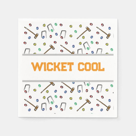 Wicket Cool Croquet Verjaardag Schattigee Tuin Par Servet (Voorkant)