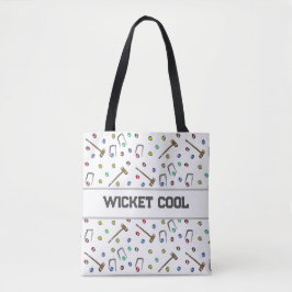 Wicket Cool Cute Croquet Pun hand-Illustratie Boho Tote Bag