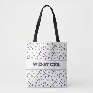 Wicket Cool Cute Croquet Pun hand-Illustratie Boho Tote Bag