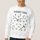 Wicket Cool Whimsical Hand-geïllustreerd Croquet Trui (Voorkant)