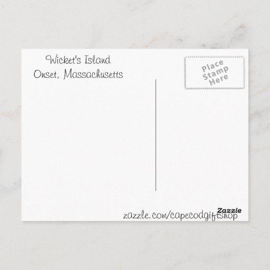 Wicket's Island Onset, Massachusetts Post Card Briefkaart (Achterkant)